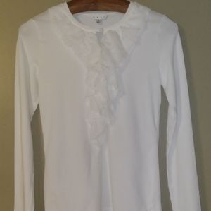Vintage Cabi White Ruffled Top